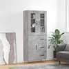 Image de vidaXL Highboard gris béton 69,5x34x180 cm Bois composite