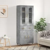Image de vidaXL Highboard gris béton 69,5x34x180 cm Bois composite