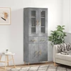Image de vidaXL Highboard gris béton 69,5x34x180 cm Bois composite
