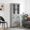 Image de vidaXL Highboard Gris Sonoma 69,5x34x180 cm Matériau dérivé du bois