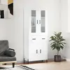 Image de vidaXL Highboard blanc 69,5x34x180 cm Bois composite
