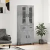 Image de vidaXL Highboard gris béton 69,5x34x180 cm Bois composite