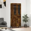 Image de vidaXL Highboard chêne fumé 69,5x34x180 cm bois composite