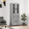 Image de vidaXL Highboard Gris Sonoma 69,5x34x180 cm Matériau dérivé du bois