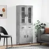 Image de vidaXL Highboard gris béton 69,5x34x180 cm Bois composite