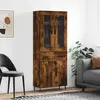 Image de vidaXL Highboard chêne fumé 69,5x34x180 cm bois composite