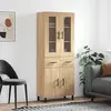 Image de vidaXL Highboard chêne Sonoma 69,5x34x180 cm Matériau dérivé du bois