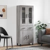 Image de vidaXL Highboard Gris Sonoma 69,5x34x180 cm Matériau dérivé du bois