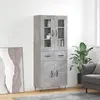 Image de vidaXL Highboard gris béton 69,5x34x180 cm Bois composite