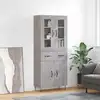 Image de vidaXL Highboard Gris Sonoma 69,5x34x180 cm Matériau dérivé du bois