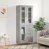 Image de vidaXL Highboard Gris Sonoma 69,5x34x180 cm Matériau dérivé du bois