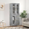 Image de vidaXL Highboard gris béton 69,5x34x180 cm Bois composite