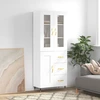 Image de vidaXL Highboard blanc 69,5x34x180 cm Bois composite