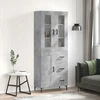 Image de vidaXL Highboard gris béton 69,5x34x180 cm Bois composite