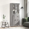Image de vidaXL Highboard Gris Sonoma 69,5x34x180 cm Matériau dérivé du bois