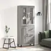 Image de vidaXL Highboard Gris Sonoma 69,5x34x180 cm Matériau dérivé du bois