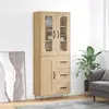 Image de vidaXL Highboard chêne Sonoma 69,5x34x180 cm Matériau dérivé du bois