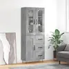 Image de vidaXL Highboard gris béton 69,5x34x180 cm Bois composite