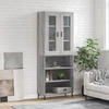 Image de vidaXL Highboard Gris Sonoma 69,5x34x180 cm Matériau dérivé du bois