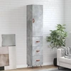 Image de vidaXL Highboard gris béton 34,5x34x180 cm Bois composite