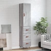 Image de vidaXL Highboard Gris Sonoma 34,5x34x180 cm Matériau dérivé du bois