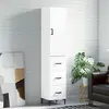 Image de vidaXL Highboard blanc 34,5x34x180 cm Bois composite