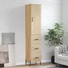 Image de vidaXL Highboard ch  ne Sonoma 34,5x34x180 cm Mat ©riau d ©riv © du bois