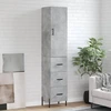 Image de vidaXL Highboard gris béton 34,5x34x180 cm Bois composite