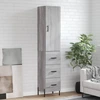 Image de vidaXL Highboard Gris Sonoma 34,5x34x180 cm Matériau dérivé du bois