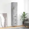 Image de vidaXL Highboard gris béton 34,5x34x180 cm Bois composite