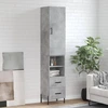 Image de vidaXL Highboard gris béton 34,5x34x180 cm Bois composite
