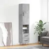 Image de vidaXL Highboard gris béton 34,5x34x180 cm Bois composite