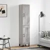 Image de vidaXL Highboard Gris Sonoma 34,5x34x180 cm Matériau dérivé du bois