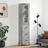 Image de vidaXL Highboard gris béton 34,5x34x180 cm Bois composite