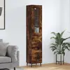 Image de vidaXL Highboard chêne fumé 34,5x34x180 cm bois composite