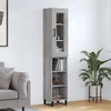 Image de vidaXL Highboard Gris Sonoma 34,5x34x180 cm Matériau dérivé du bois