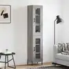 Image de vidaXL Highboard Gris Sonoma 34,5x34x180 cm Matériau dérivé du bois
