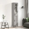 Image de vidaXL Highboard Gris Sonoma 34,5x34x180 cm Matériau dérivé du bois