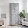 Image de vidaXL Highboard Gris Sonoma 69,5x34x180 cm Matériau dérivé du bois