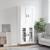 Image de vidaXL Highboard blanc 69,5x34x180 cm Bois composite