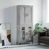 Image de vidaXL Highboard gris béton 69,5x34x180 cm Bois composite