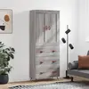 Image de vidaXL Highboard Gris Sonoma 69,5x34x180 cm Matériau dérivé du bois