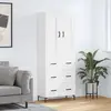 Image de vidaXL Highboard blanc 69,5x34x180 cm Bois composite