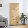 Image de vidaXL Highboard chêne Sonoma 69,5x34x180 cm Matériau dérivé du bois