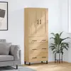 Image de vidaXL Highboard chêne Sonoma 69,5x34x180 cm Matériau dérivé du bois