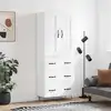 Image de vidaXL Highboard blanc 69,5x34x180 cm Bois composite