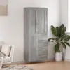 Image de vidaXL Highboard Gris Sonoma 69,5x34x180 cm Matériau dérivé du bois