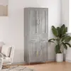 Image de vidaXL Highboard Gris Sonoma 69,5x34x180 cm Matériau dérivé du bois