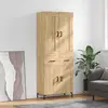 Image de vidaXL Highboard chêne Sonoma 69,5x34x180 cm Matériau dérivé du bois