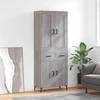Image de vidaXL Highboard Gris Sonoma 69,5x34x180 cm Matériau dérivé du bois